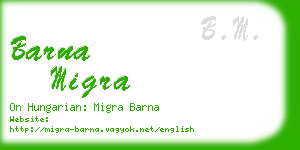 barna migra business card